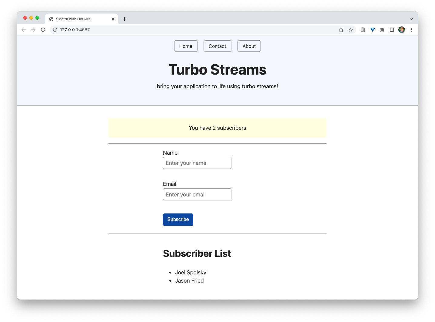 subscriber count and list