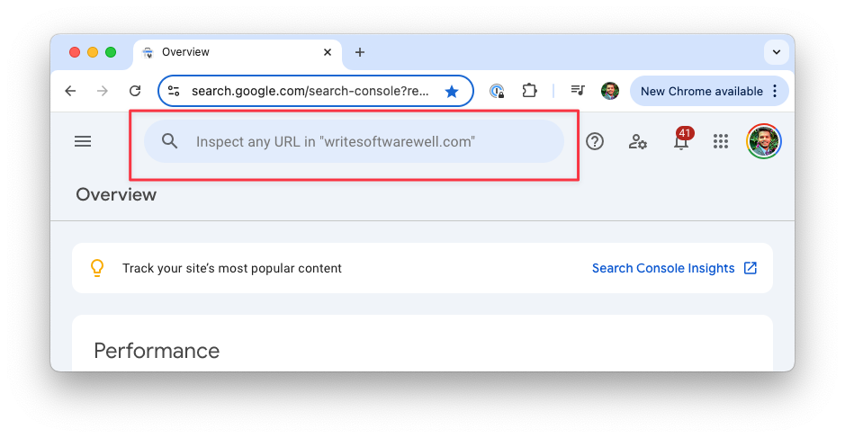 Google Search Console - Inspect URL