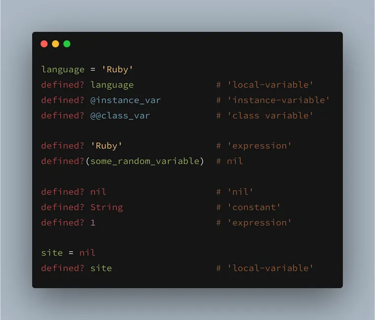 Ruby's defined? Keyword