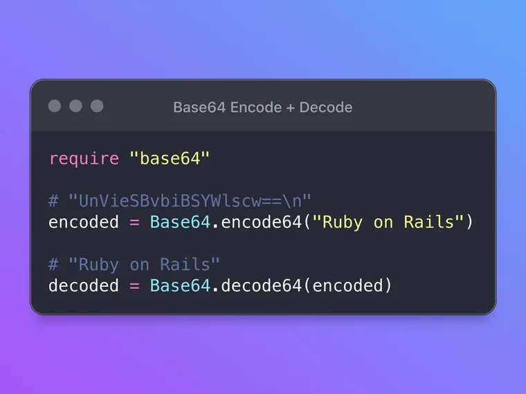 Base64 Encoding and Decoding in Ruby
