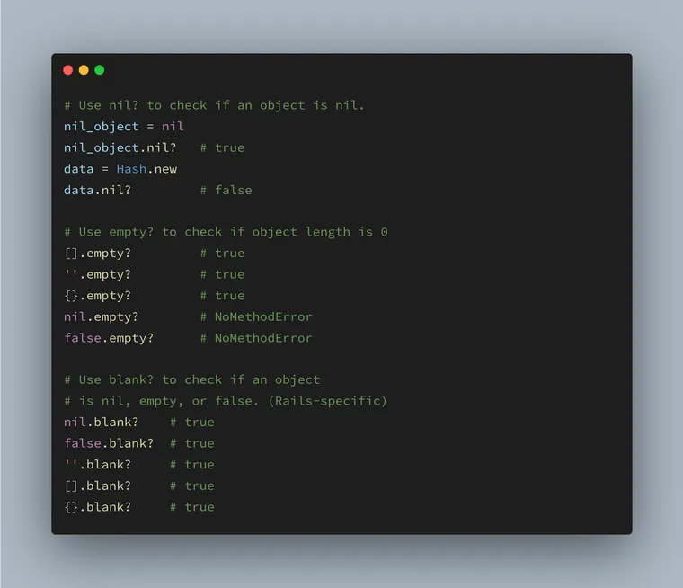 The Difference Between nil?, empty?, and blank? in Ruby