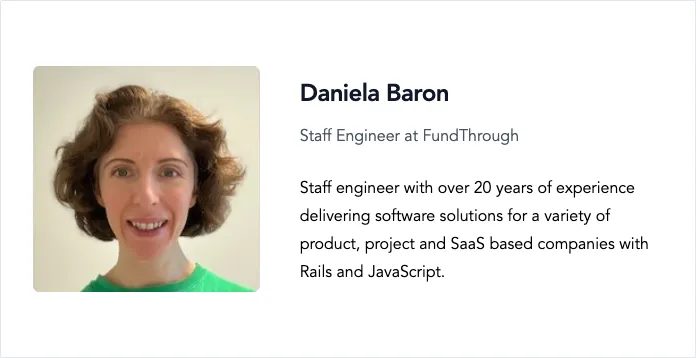 Daniela Baron - Staff Engineer at Fundthrough