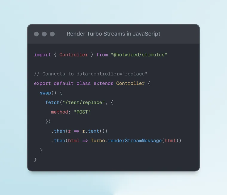 How to Process a Turbo Stream Response in JavaScript using Stimulus