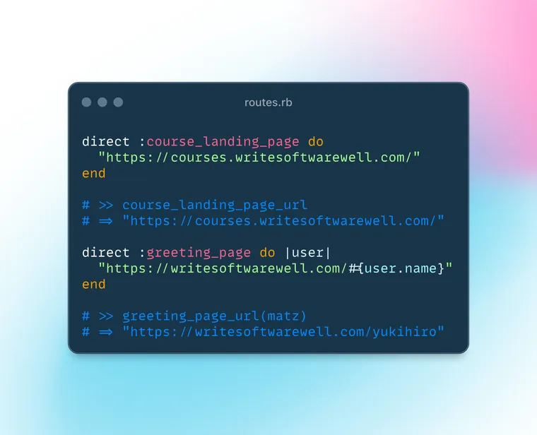Custom URL Helpers with the direct Method in Rails Router