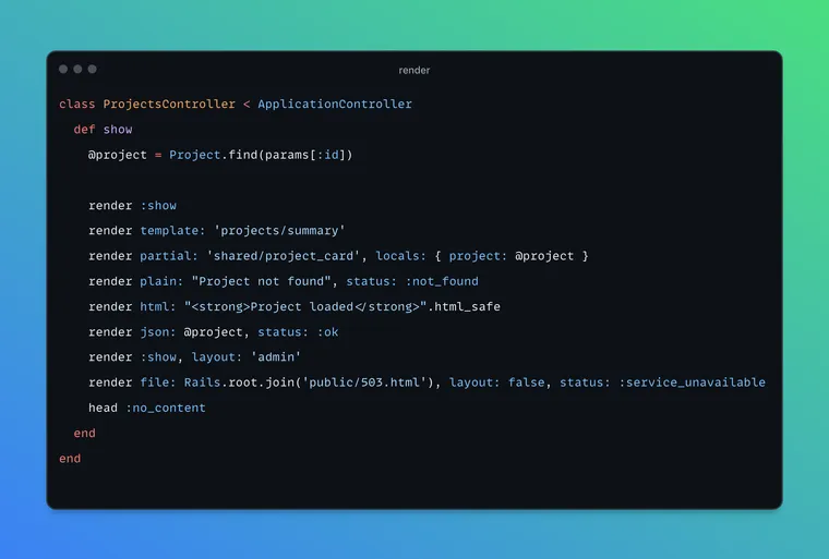 Render Method in Rails